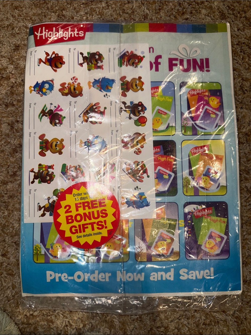 'HIGHLIGHTS FOR CHILDREN' MAGAZINE "PRE-ORDER FORM"